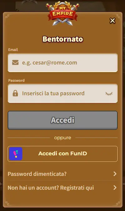My Empire Casino Espana login